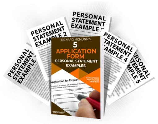 personal statement application form examples