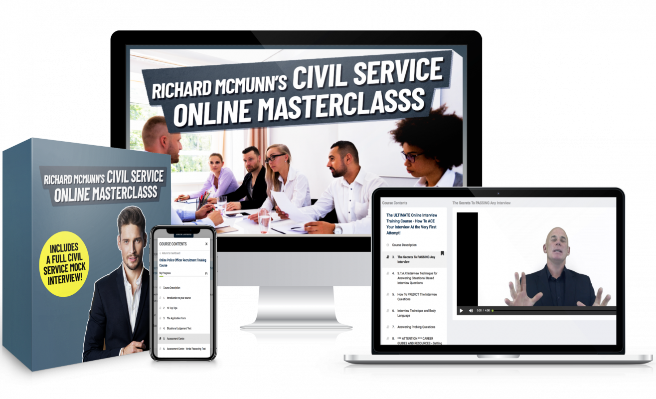 Civil Service Online Masterclass Course 3D Mockup