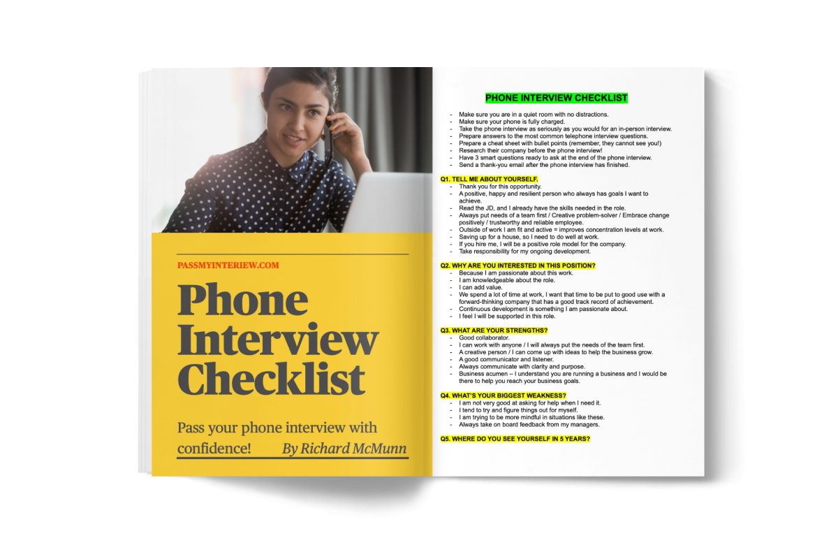 Phone Interview Checklist and Cheatsheet