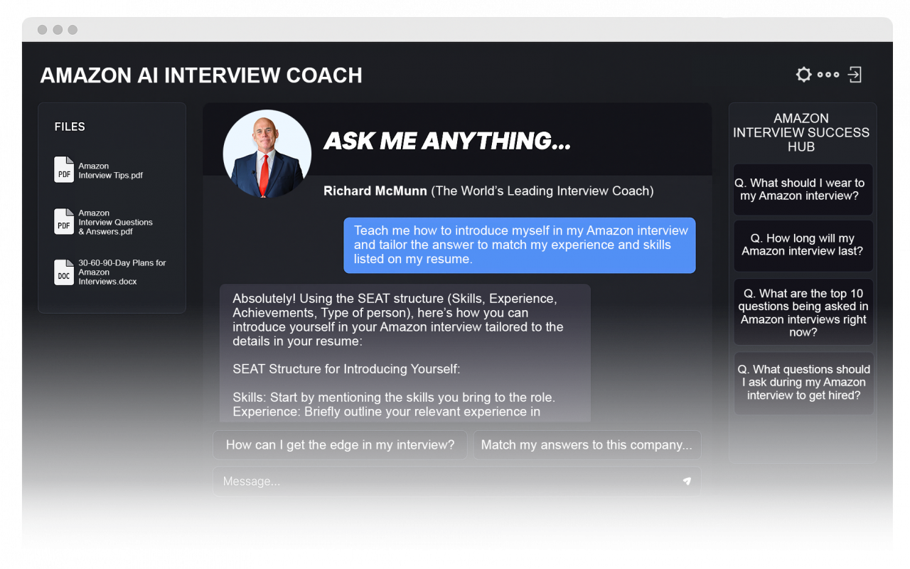 Amazon AI Job Interview App Questions & Answers