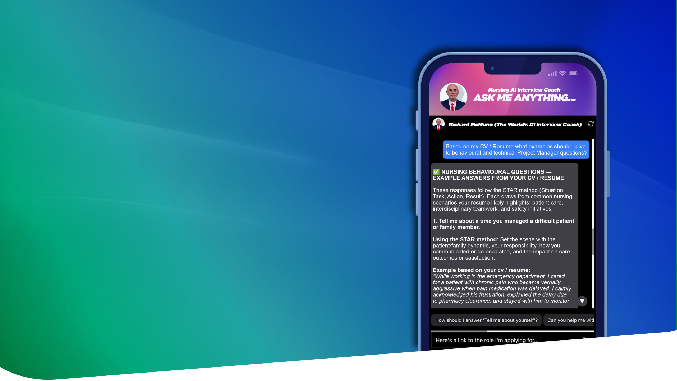 Nurse AI Interview Questions and Answers (how to pass a nursing interview) blue