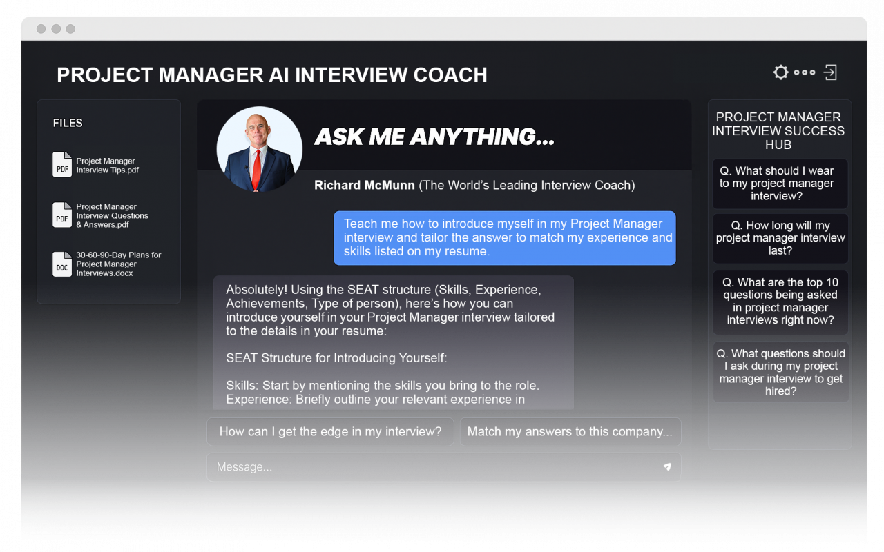 PROJECT MANAGER AI INTERVIEW COACH v5