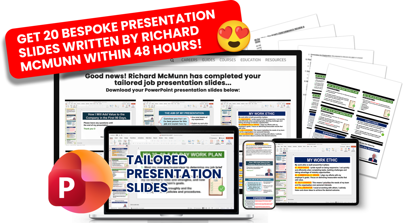 PassMyInterview Tailored Job Interview Presentation Package Product New